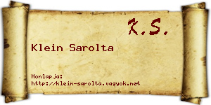 Klein Sarolta névjegykártya