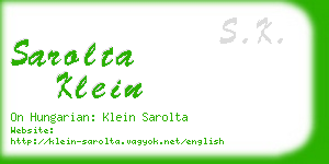 sarolta klein business card